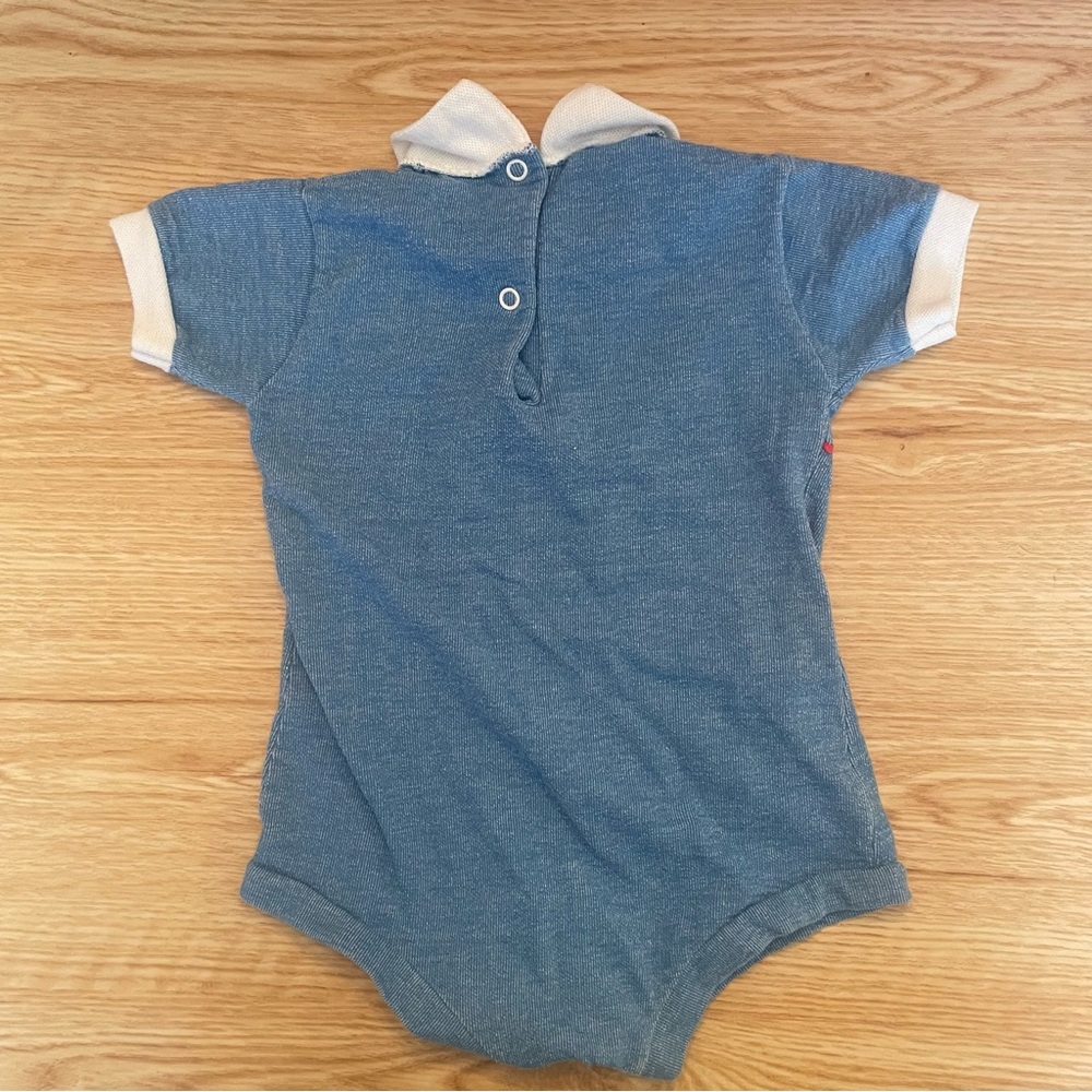 Vintage Babygro By Gerber One Piece Blue Nautical Seahorses  Size 18-27lbs - Picture 3 of 12